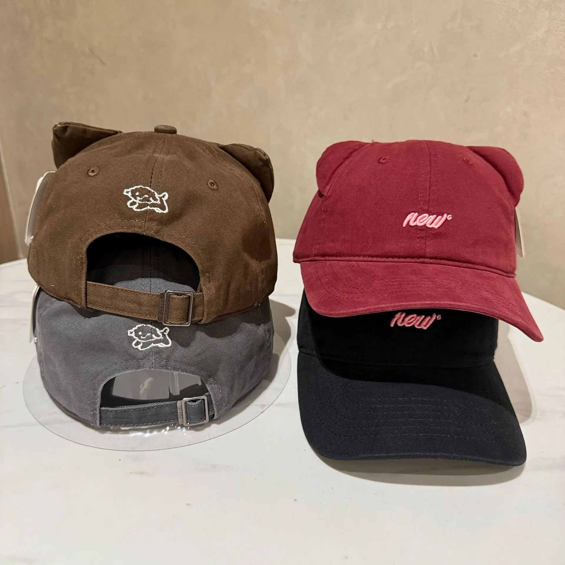 Sweet Cat Ear Cap Black Korean Style Wide Brim - Image 6
