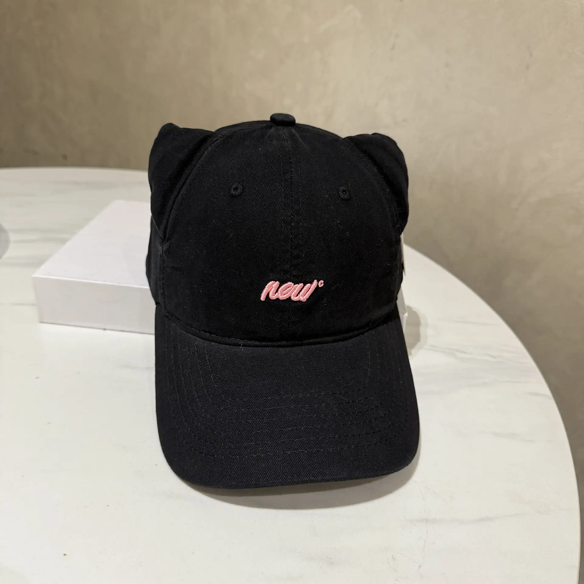 Sweet Cat Ear Cap Black Korean Style Wide Brim - Image 5