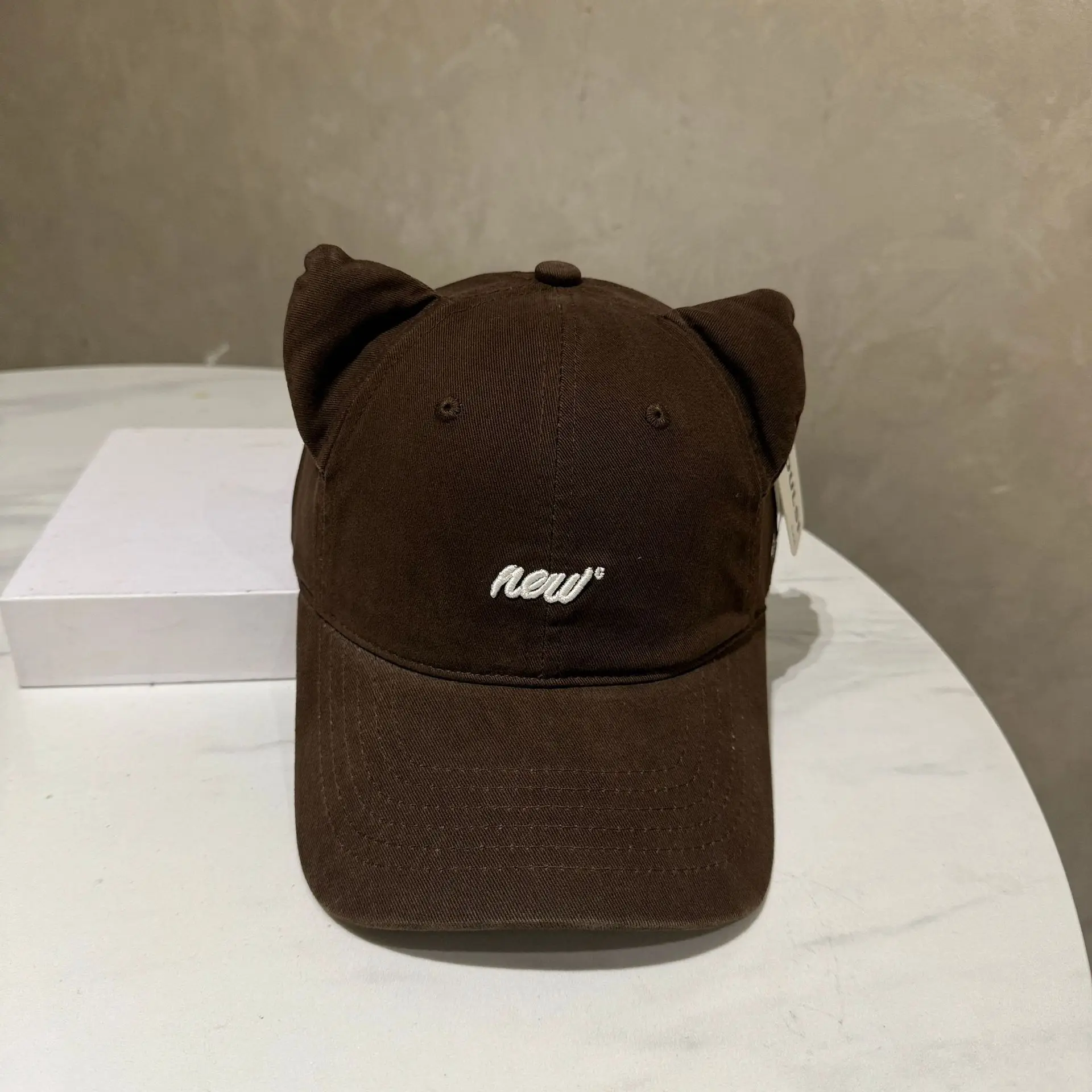 Sweet Cat Ear Cap Black Korean Style Wide Brim - Image 2