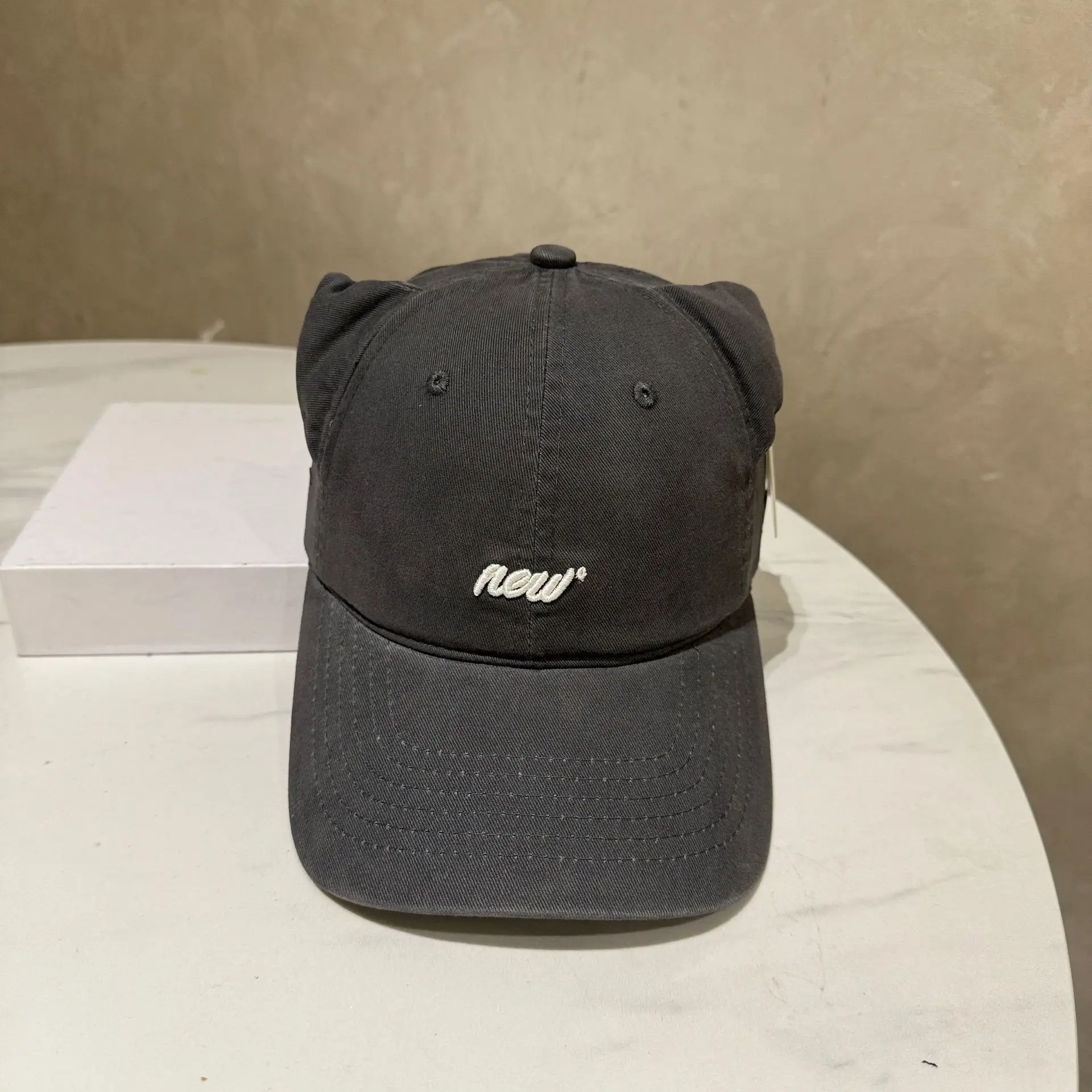 Sweet Cat Ear Cap Black Korean Style Wide Brim - Image 3