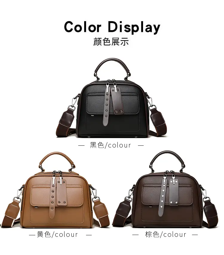 Brown Crossbody Bag with Metal Clasp for Women — feature 8
