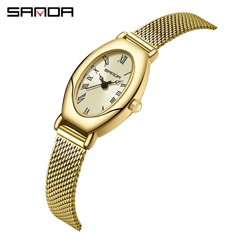 Sanda Women's Quartz Watch Rose Gold Mesh Band - Image 14