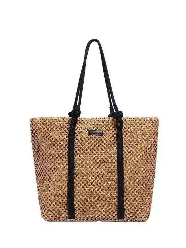 Women's Handmade Woven Tote Bag Large Capacity Beach Travel Bag