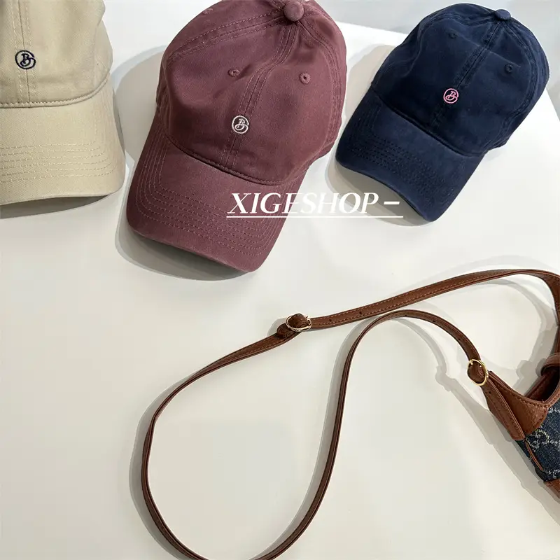 Women's Maroon Letter Embroidered Baseball Cap - Image 8