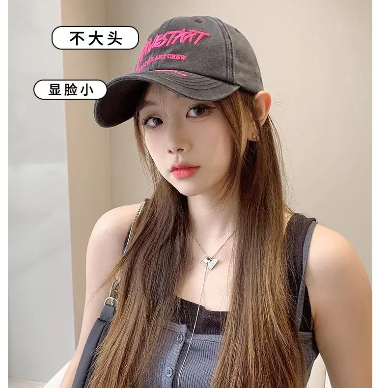 Women Baseball Cap with Letter Embroidery, Casual Duck Tongue Hat