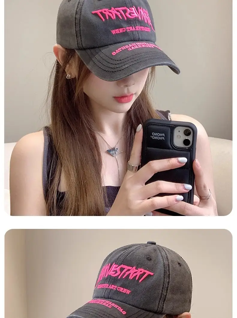 Women Baseball Cap with Letter Embroidery, Casual Duck Tongue Hat — feature 10
