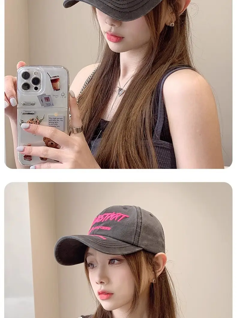 Women Baseball Cap with Letter Embroidery, Casual Duck Tongue Hat — feature 11