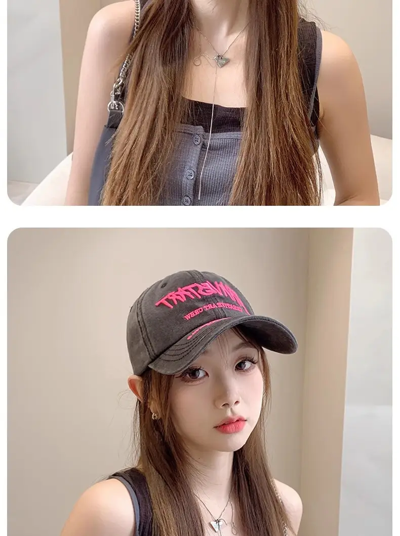 Women Baseball Cap with Letter Embroidery, Casual Duck Tongue Hat — feature 12