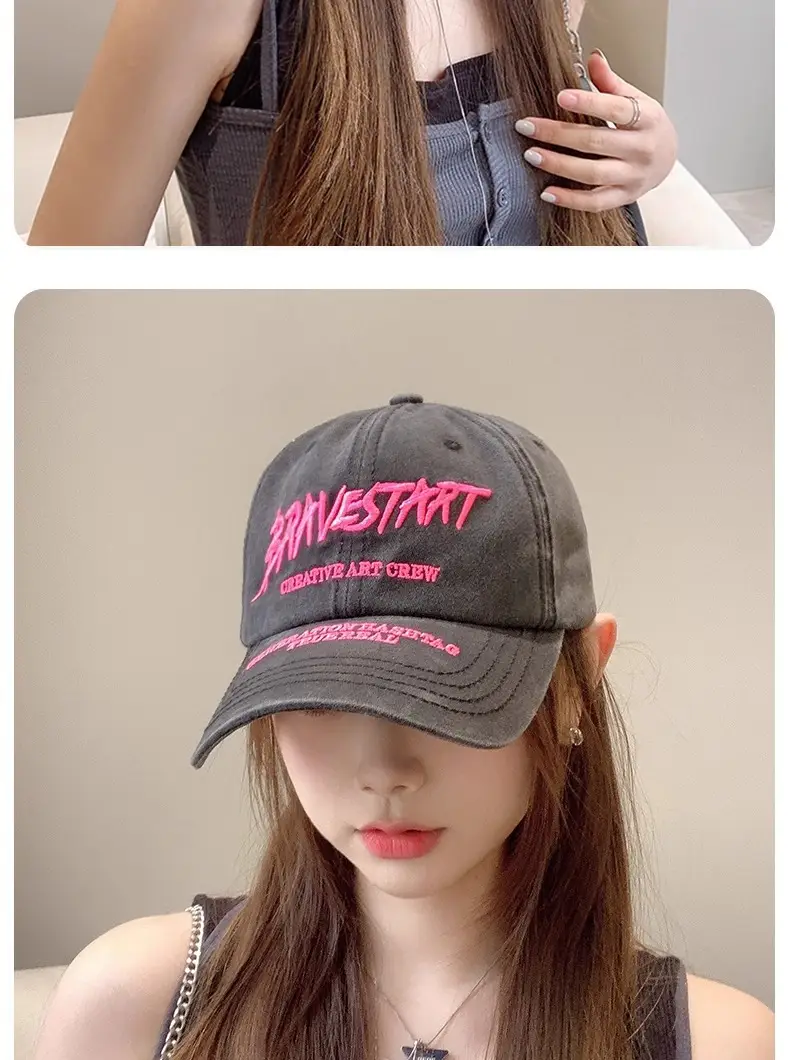 Women Baseball Cap with Letter Embroidery, Casual Duck Tongue Hat — feature 13