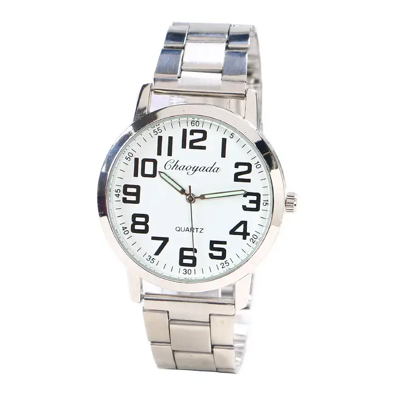 Old Man's Steel Belt Watch Silver Dial Waterproof - Image 9