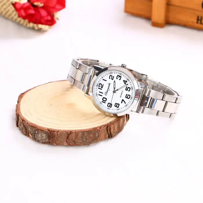 Old Man's Steel Belt Watch Silver Dial Waterproof — feature 8