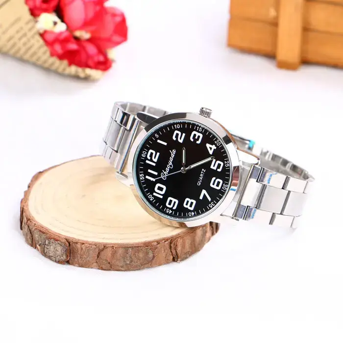 Old Man's Steel Belt Watch Silver Dial Waterproof — feature 9