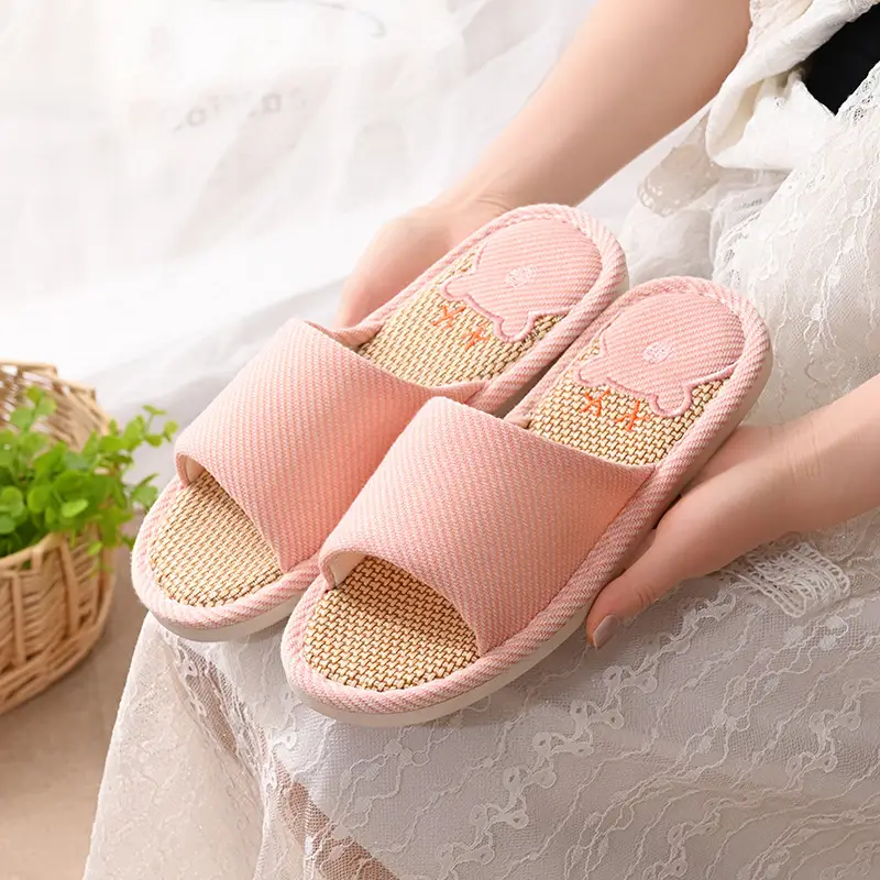 Women Linen Slippers Blue Casual Indoor Home Use - Image 7