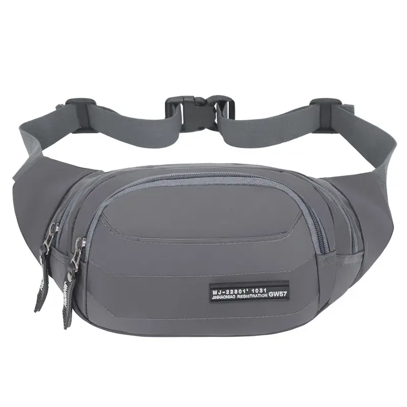Men's Black Waist Bag Lightweight Oxford Cloth Multi-layer Sports Chest Bag - Image 8