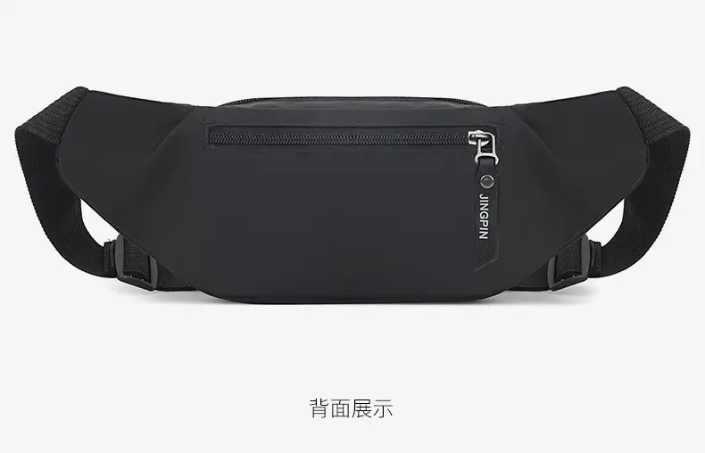 Men's Black Waist Bag Lightweight Oxford Cloth Multi-layer Sports Chest Bag — feature 20