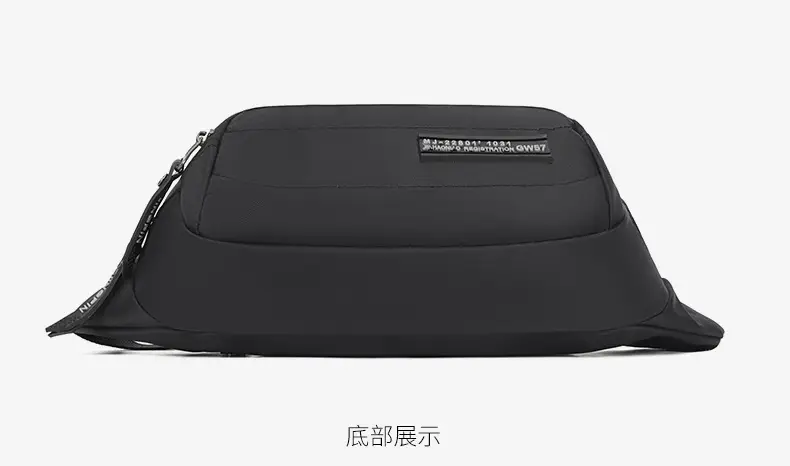 Men's Black Waist Bag Lightweight Oxford Cloth Multi-layer Sports Chest Bag — feature 21