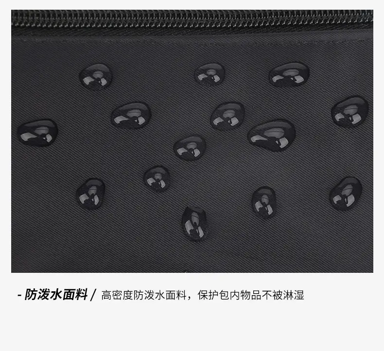 Men's Black Waist Bag Lightweight Oxford Cloth Multi-layer Sports Chest Bag — feature 26