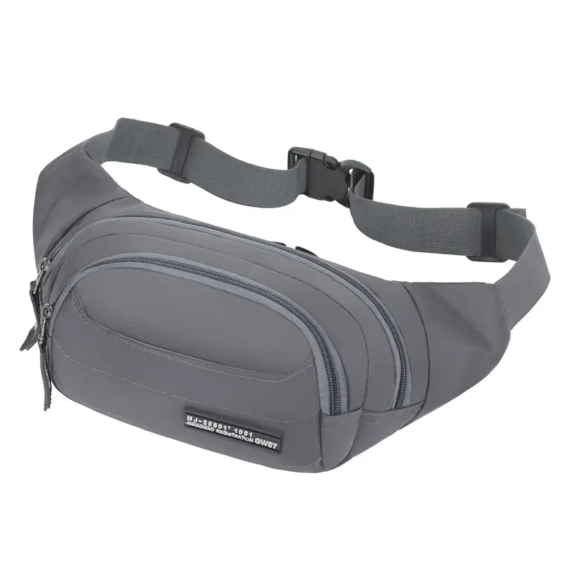 Men's Black Waist Bag Lightweight Oxford Cloth Multi-layer Sports Chest Bag - Image 2