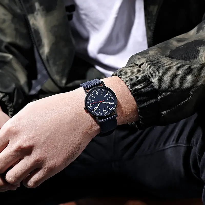 Men's Brown Nylon Watch with Chain Accessories — feature 19