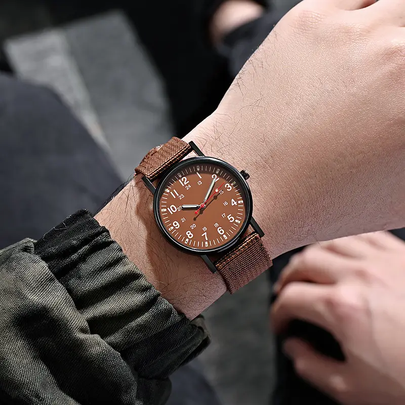 Men's Brown Nylon Watch with Chain Accessories — feature 20