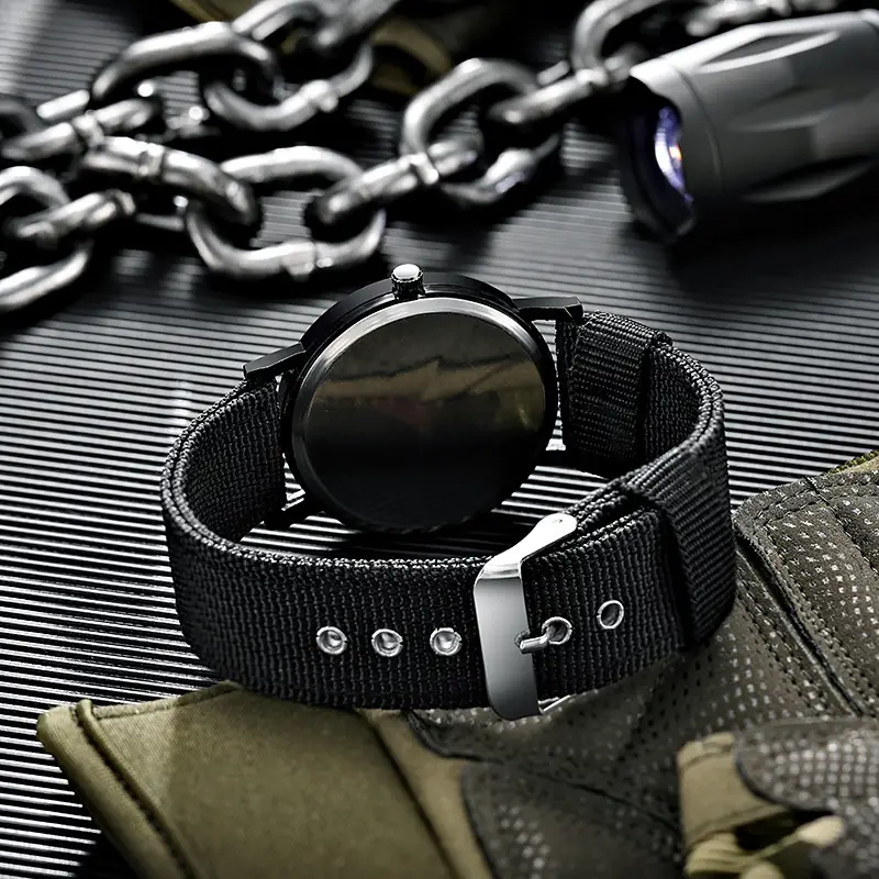 Men's Brown Nylon Watch with Chain Accessories — feature 29