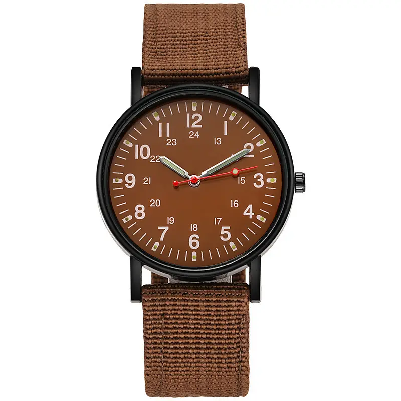 Men's Brown Nylon Watch with Chain Accessories - Image 5