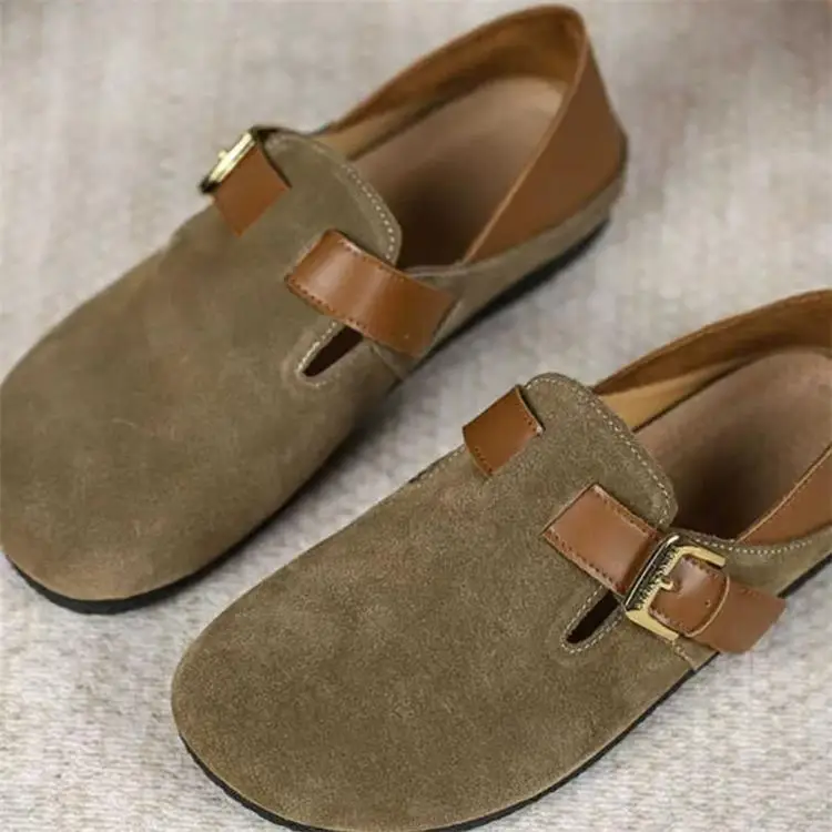 Mary Jane Single-layer Shoes Women's Shoes 2025 New Retro One-character with Niche Design Gentle All-match Two-wear Doug Shoes — feature 2