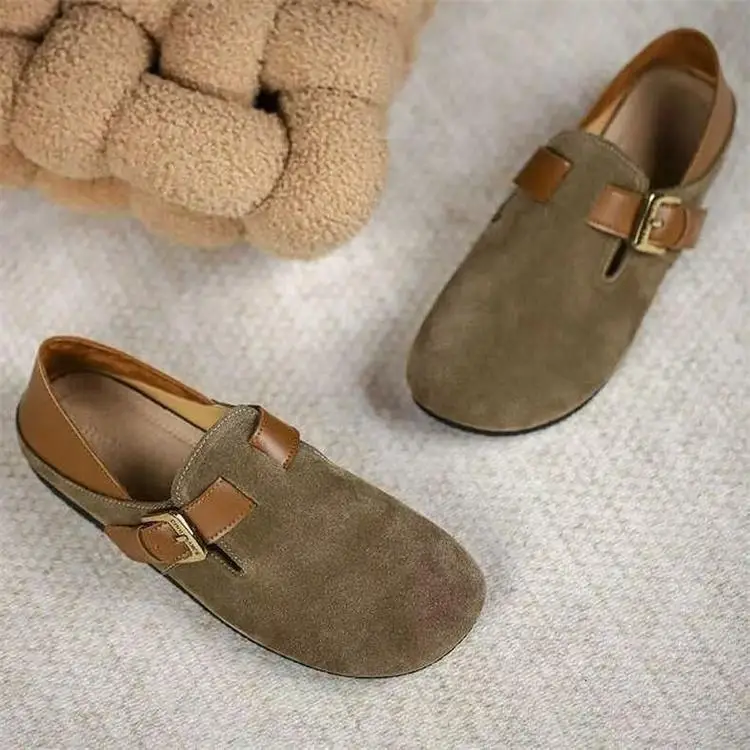 Mary Jane Single-layer Shoes Women's Shoes 2025 New Retro One-character with Niche Design Gentle All-match Two-wear Doug Shoes — feature 3