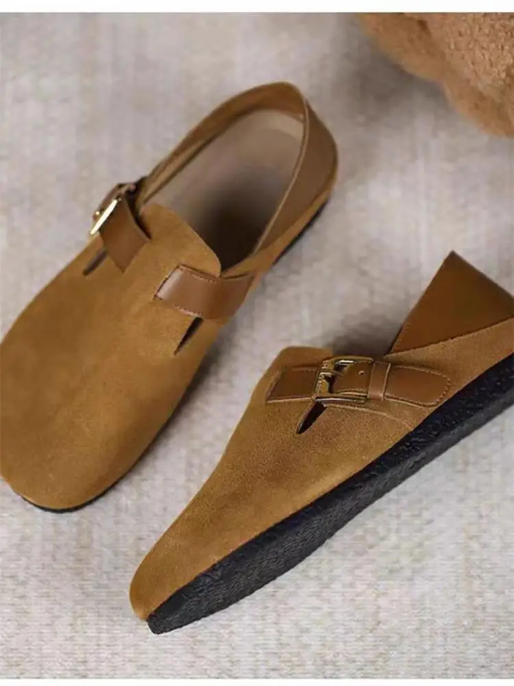 Mary Jane Single-layer Shoes Women's Shoes 2025 New Retro One-character with Niche Design Gentle All-match Two-wear Doug Shoes — feature 5