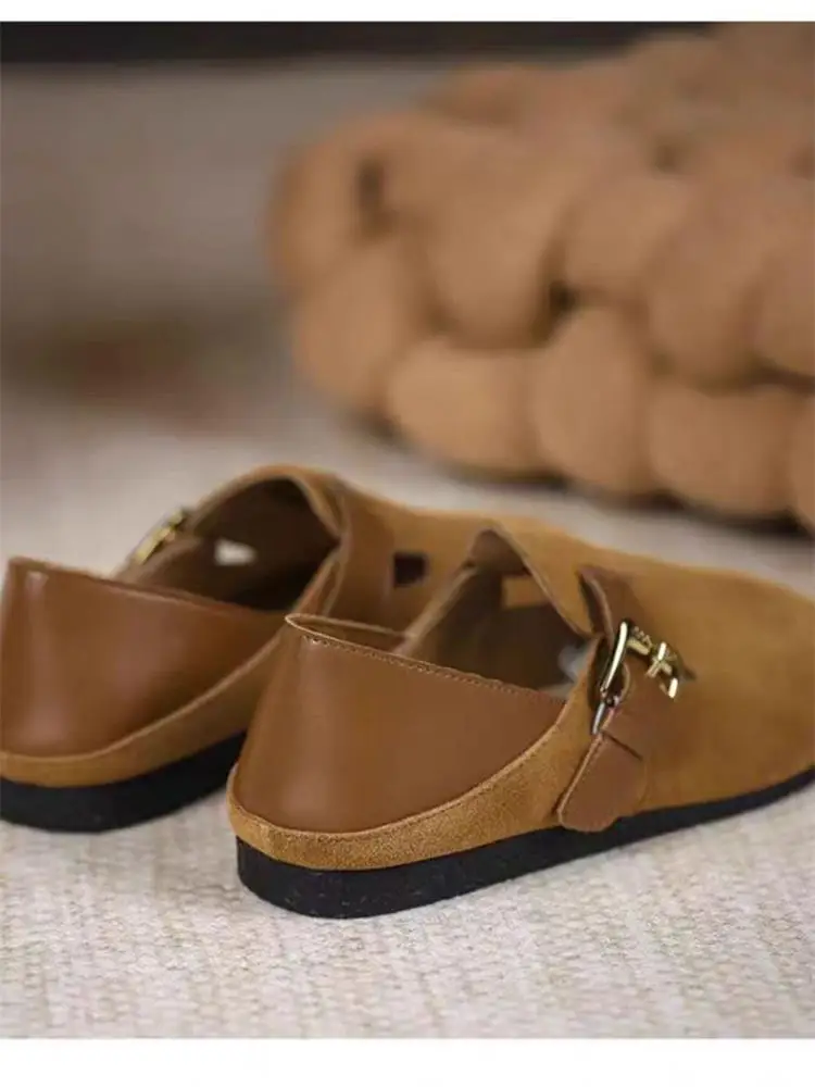 Mary Jane Single-layer Shoes Women's Shoes 2025 New Retro One-character with Niche Design Gentle All-match Two-wear Doug Shoes — feature 6