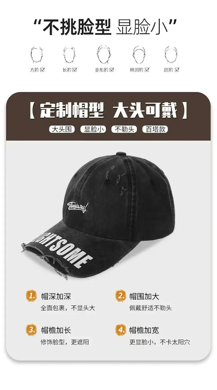 Vintage American Style Women's Baseball Cap with Alphabet & Duckling Tongue — feature 9