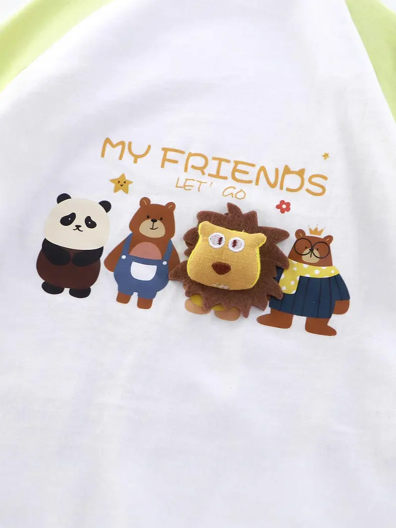 Children's Cartoon T-Shirt Shorts Set Pure Cotton Summer - Image 3