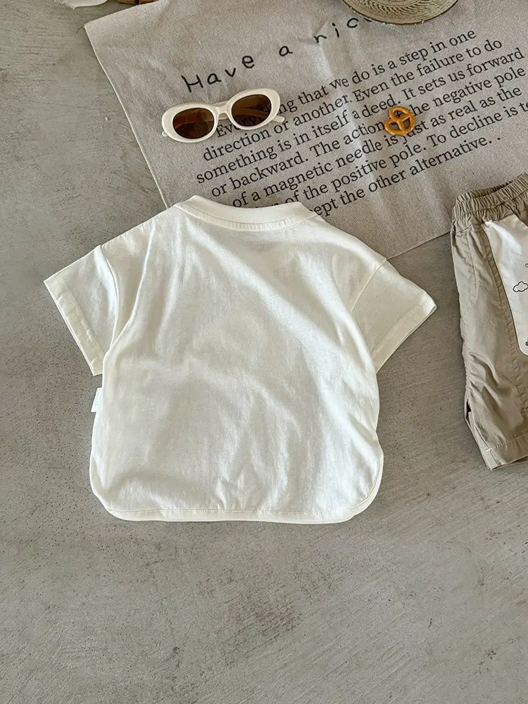 Boys Pure Cotton Cartoon T-Shirt White 2026 Summer - Image 5