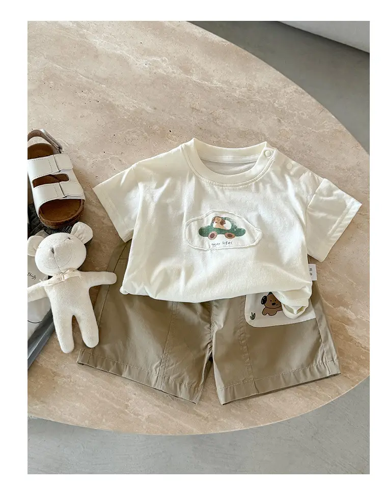 Boys Pure Cotton Cartoon T-Shirt White 2026 Summer — feature 12