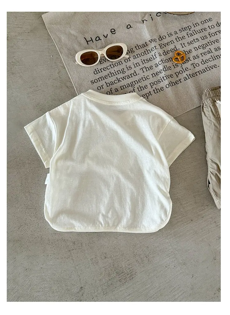 Boys Pure Cotton Cartoon T-Shirt White 2026 Summer — feature 13