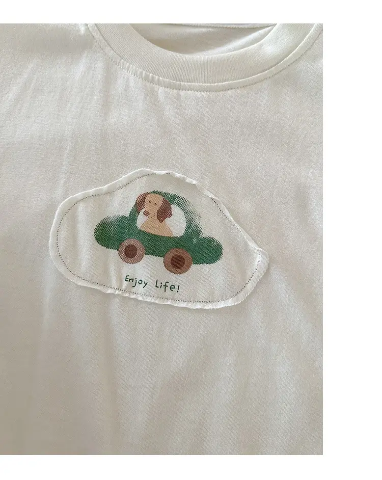 Boys Pure Cotton Cartoon T-Shirt White 2026 Summer — feature 14