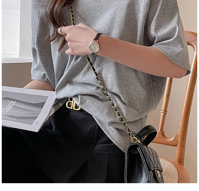 Strictly Selected White Modal Off-shoulder Short-sleeved T-shirt Women's Summer New Sweet and Hot Loose All-match Shoulder Shoulder Shirt — feature 25