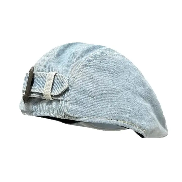 Japanese Retro Washed Denim Forward Cap for Women - Image 7