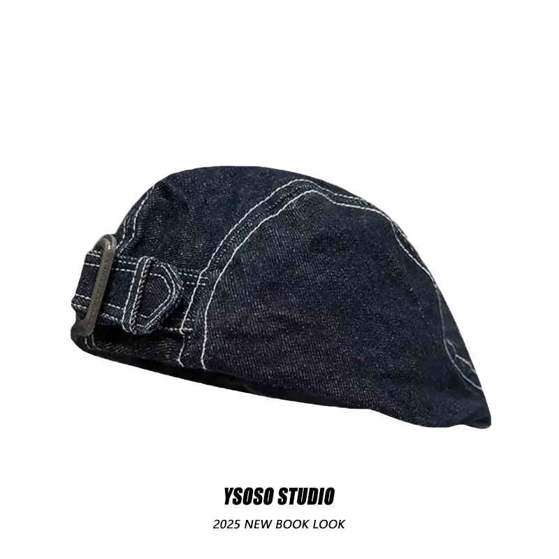Japanese Retro Washed Denim Forward Cap for Women — feature 4