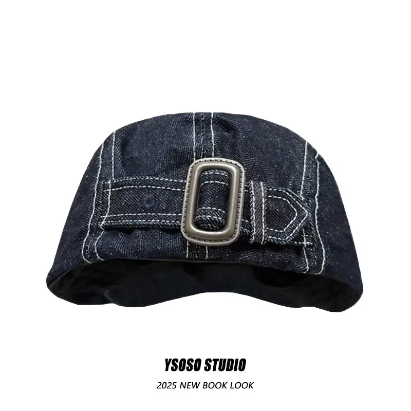 Japanese Retro Washed Denim Forward Cap for Women — feature 5