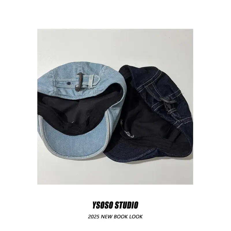 Japanese Retro Washed Denim Forward Cap for Women — feature 6