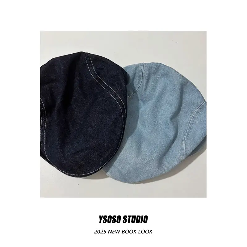 Japanese Retro Washed Denim Forward Cap for Women — feature 7
