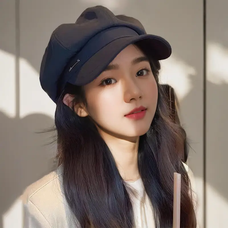 Women's Beige Retro Beret Face Slimmer 2023 — feature 13