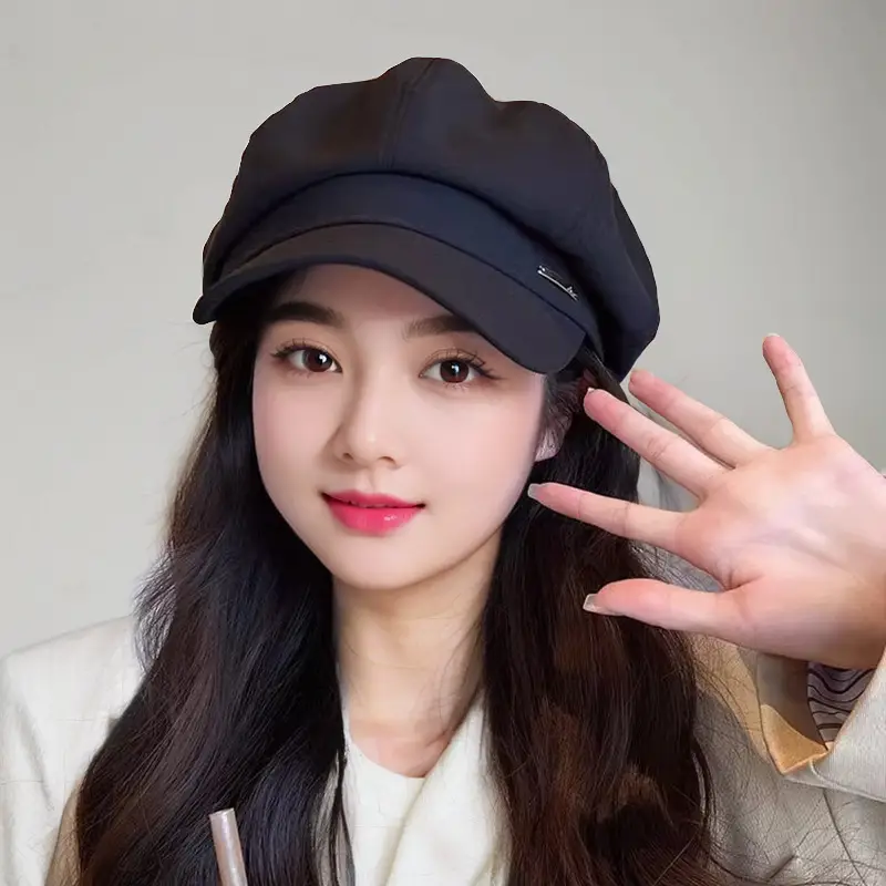 Women's Beige Retro Beret Face Slimmer 2023 — feature 14