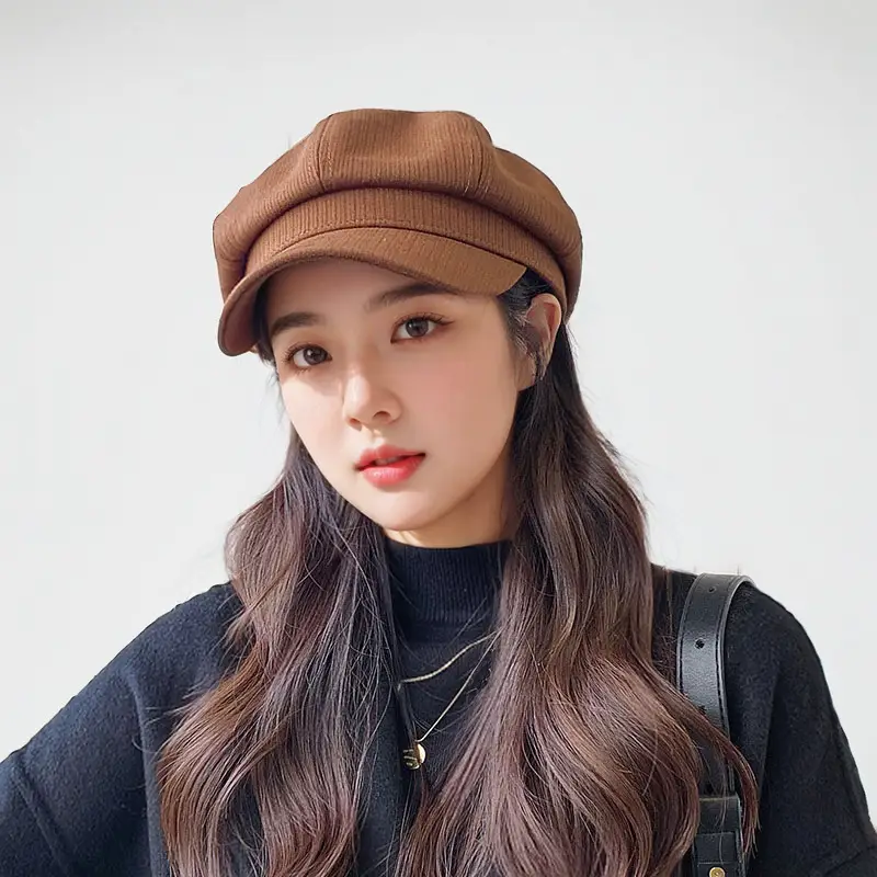 Women's Beige Retro Beret Face Slimmer 2023 — feature 24