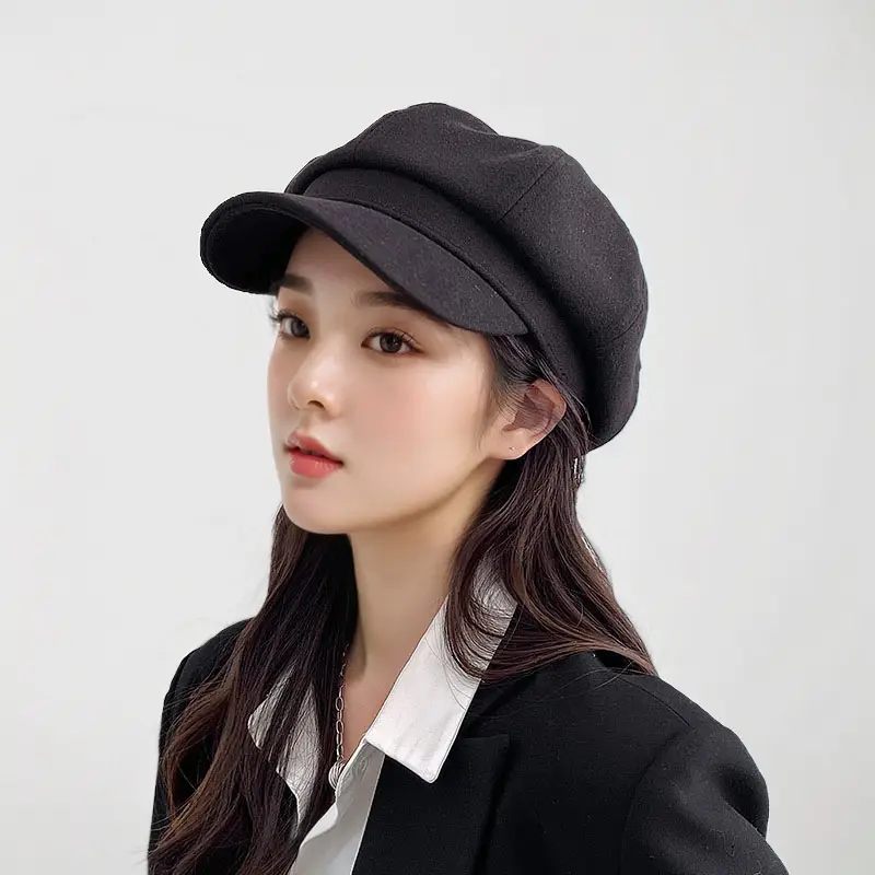 Women's Beige Retro Beret Face Slimmer 2023