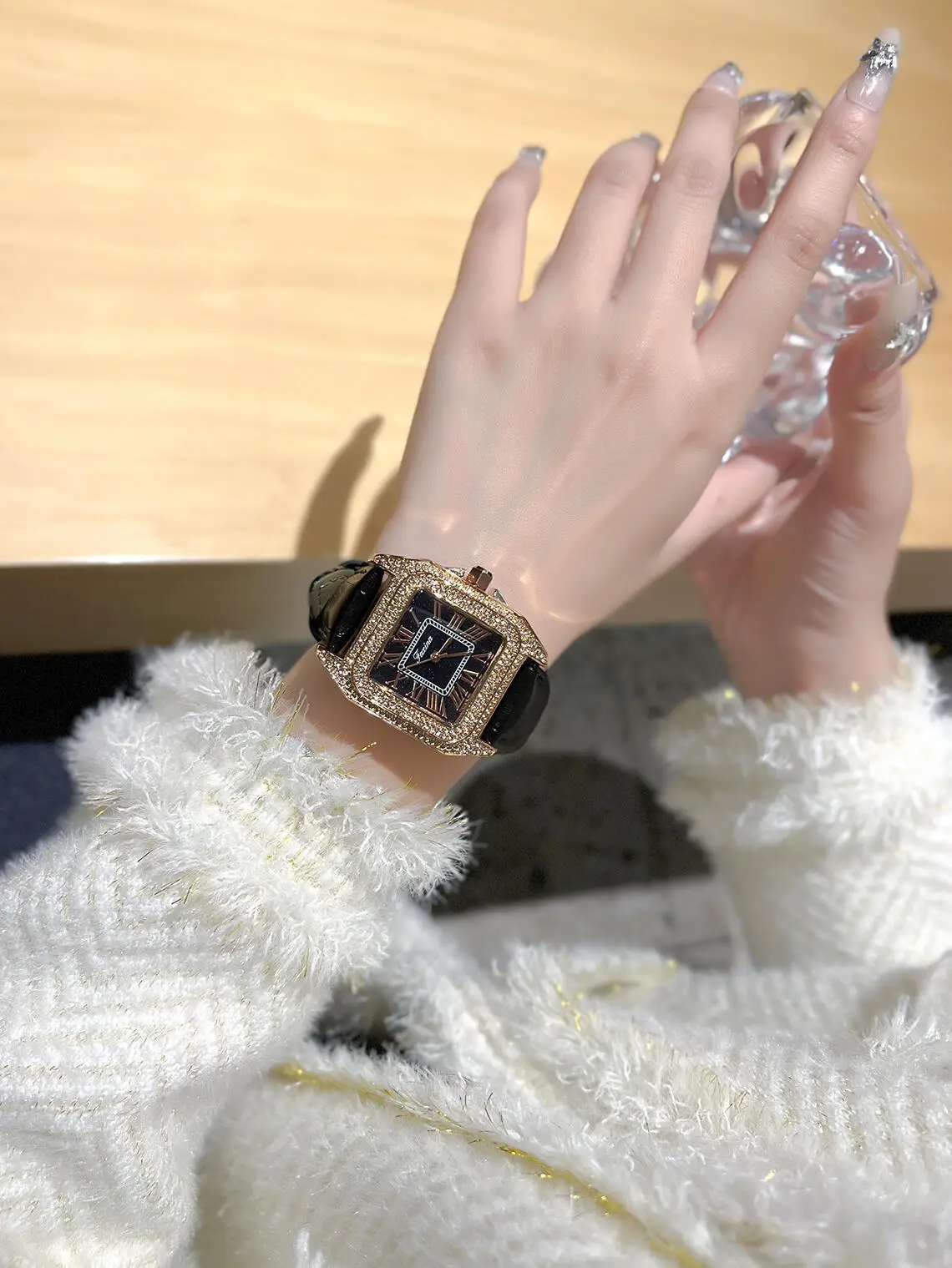 Women's Square Diamond Watch with All Over Sparkle — feature 2