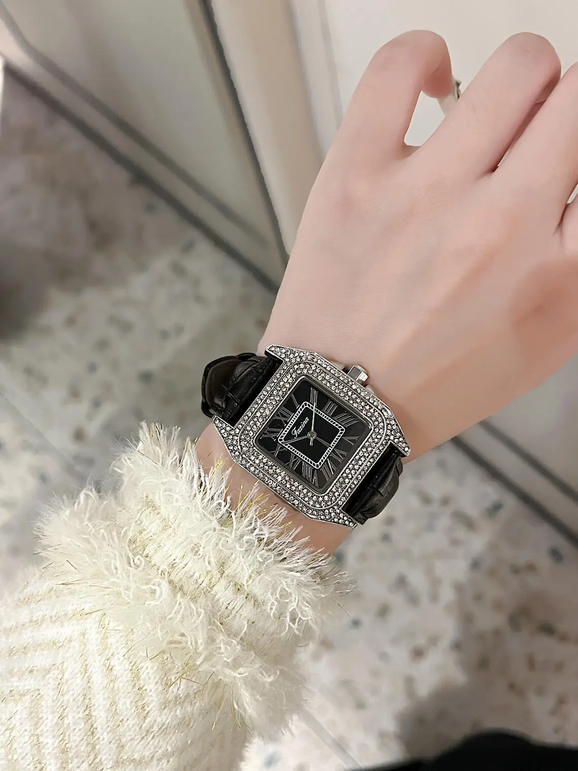 Women's Square Diamond Watch with All Over Sparkle — feature 6