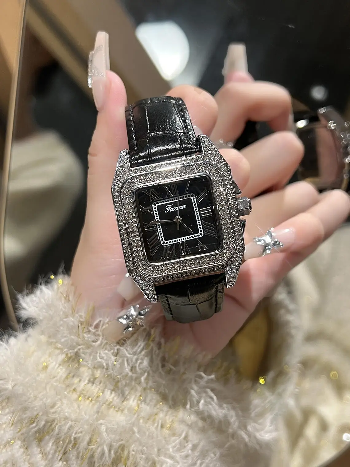 Women's Square Diamond Watch with All Over Sparkle — feature 7
