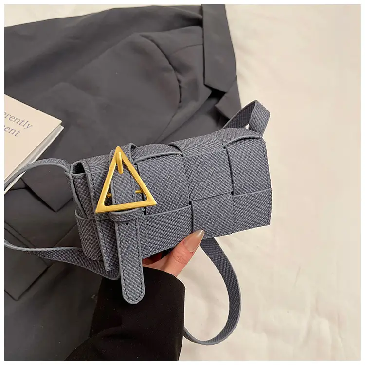 Light Blue Woven Square Shoulder Bag for Women 2025 - Image 5